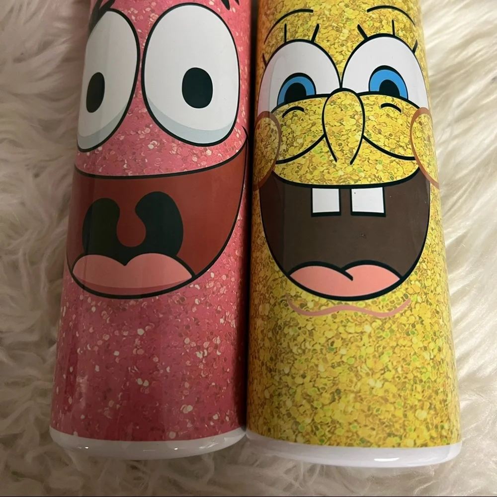 Set Brand new 20 ounce metal tumblers SpongeBob and Patrick star